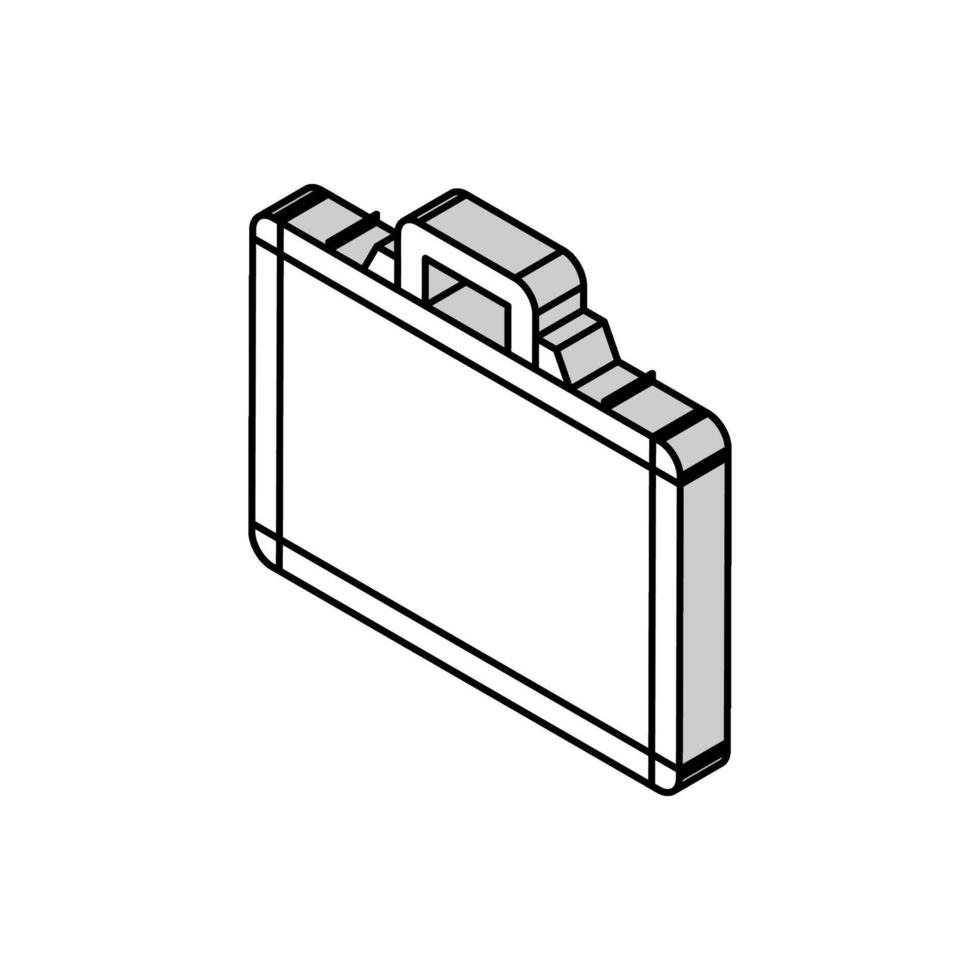 maletín metálico isométrica icono vector ilustración