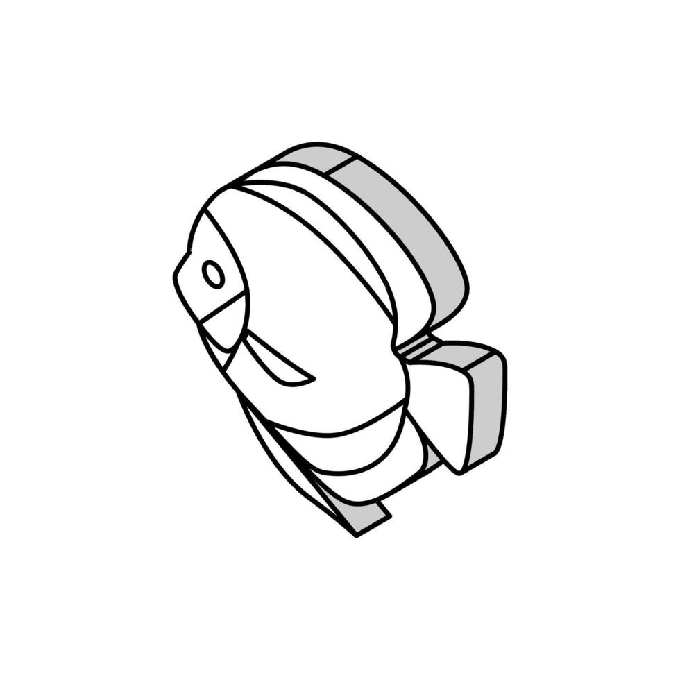discus fish isometric icon vector illustration