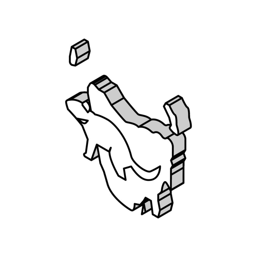 tasmania animal isométrica icono vector ilustración
