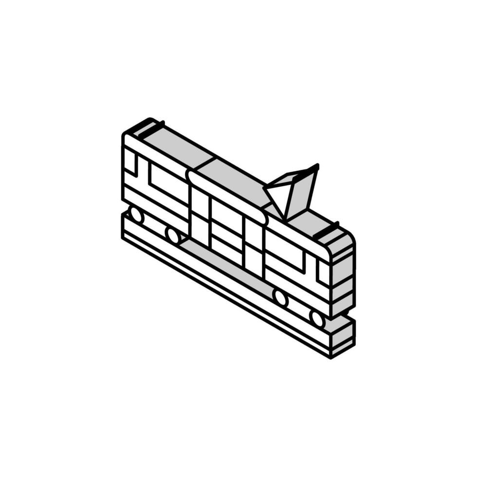 ciudad circulo tranvía isométrica icono vector ilustración