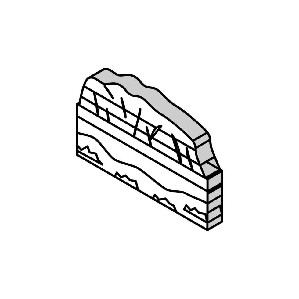 uluru mountain isometric icon vector illustration