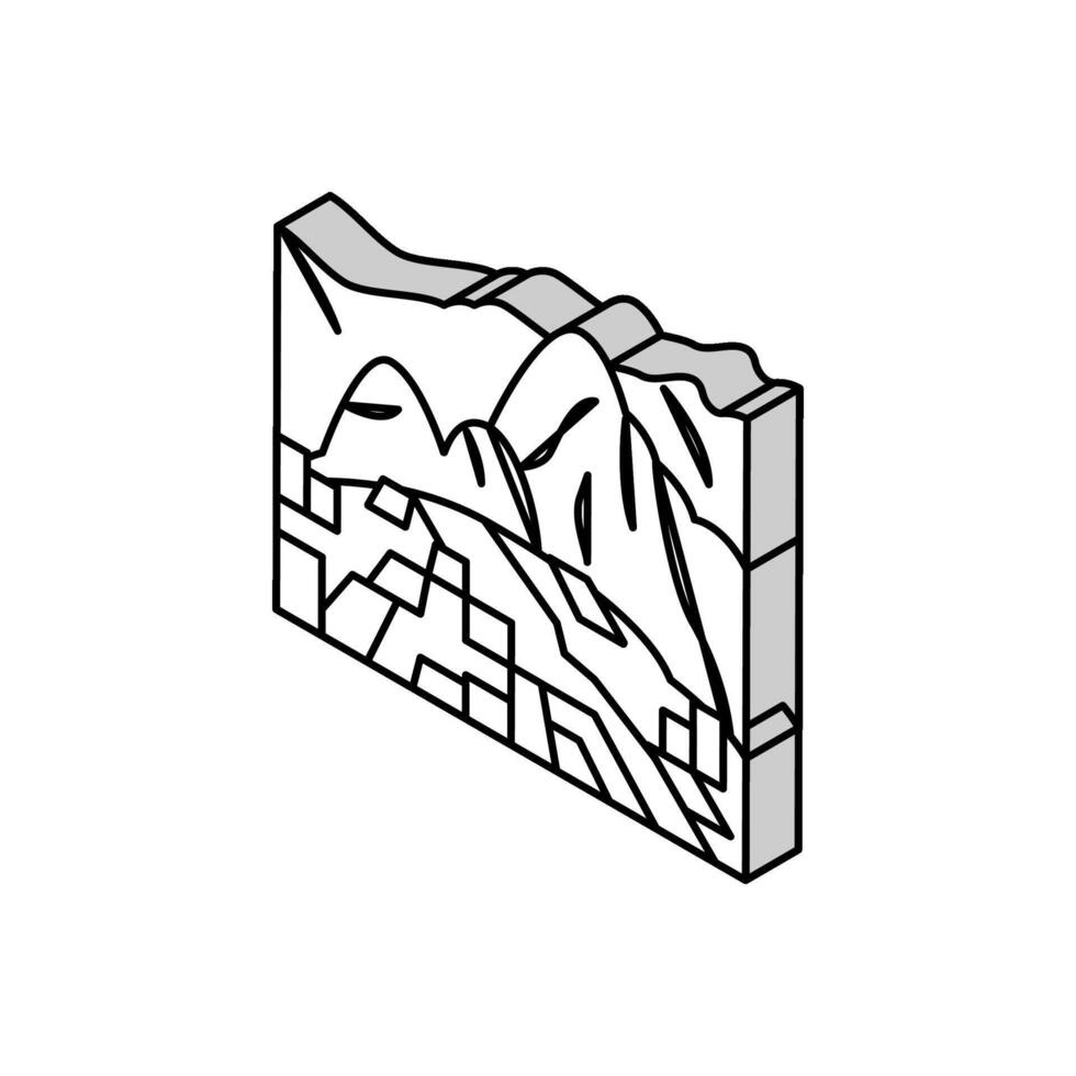 machu picchu isometric icon vector illustration