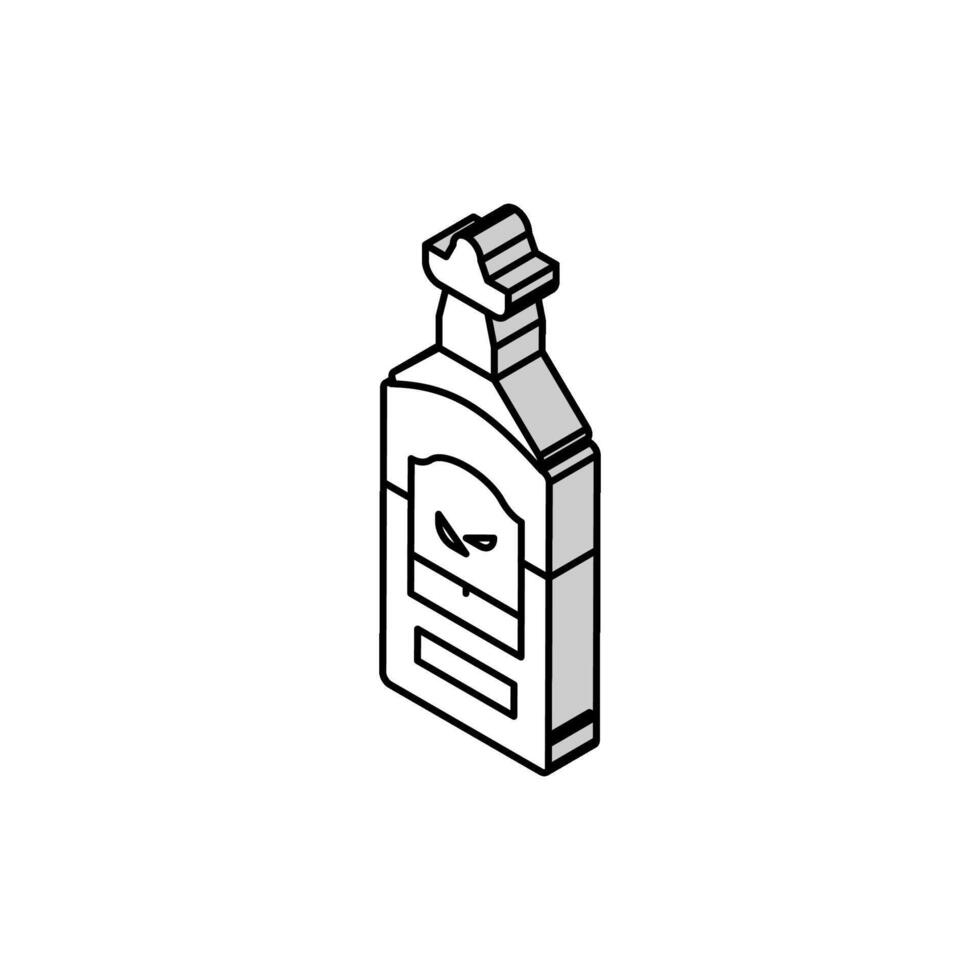 tequila alcohólico bebida isométrica icono vector ilustración