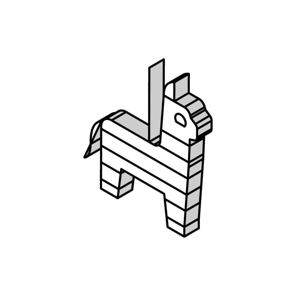 piñata mexicano isométrica icono vector ilustración