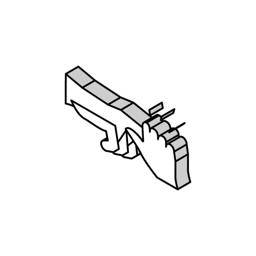 palmar grasp reflex isometric icon vector illustration