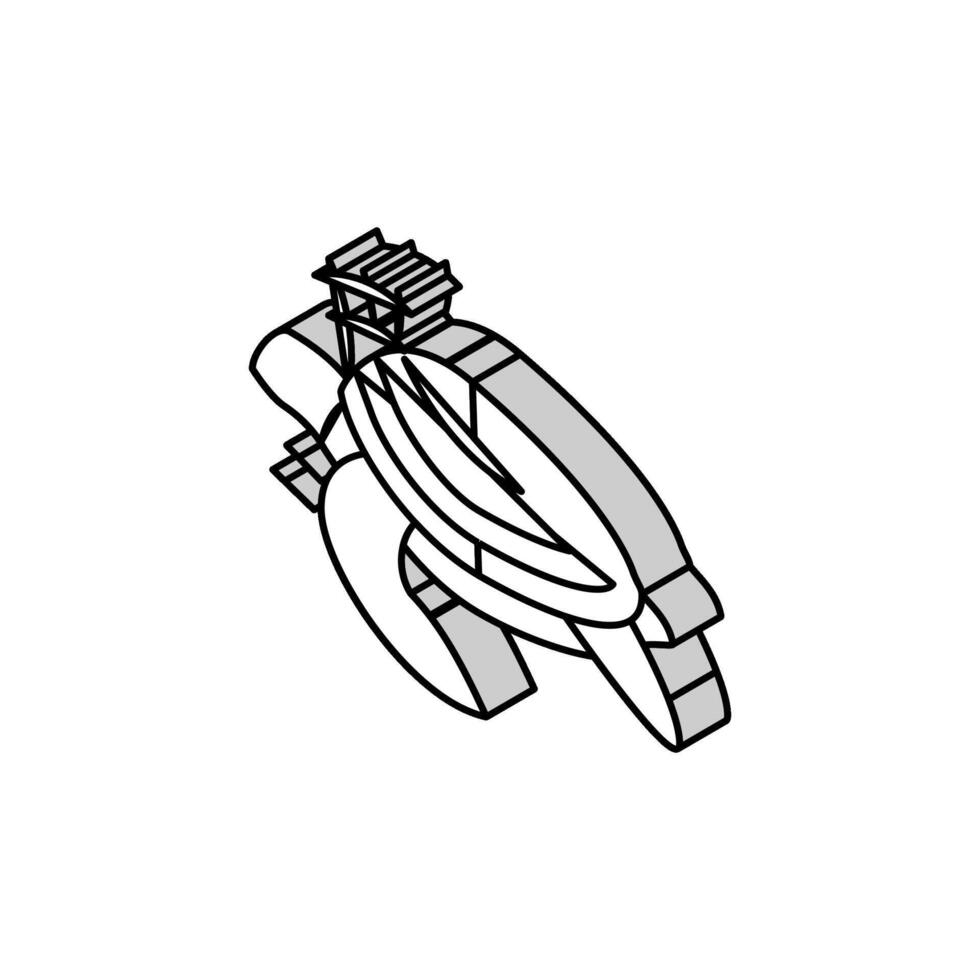 turtle in plastic net isometric icon vector illustration
