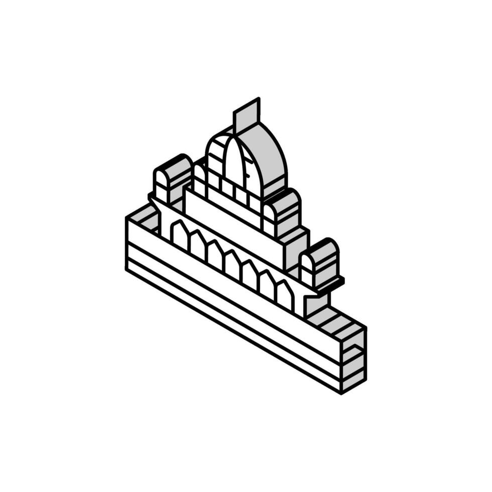 putrajaya edificio isométrica icono vector ilustración