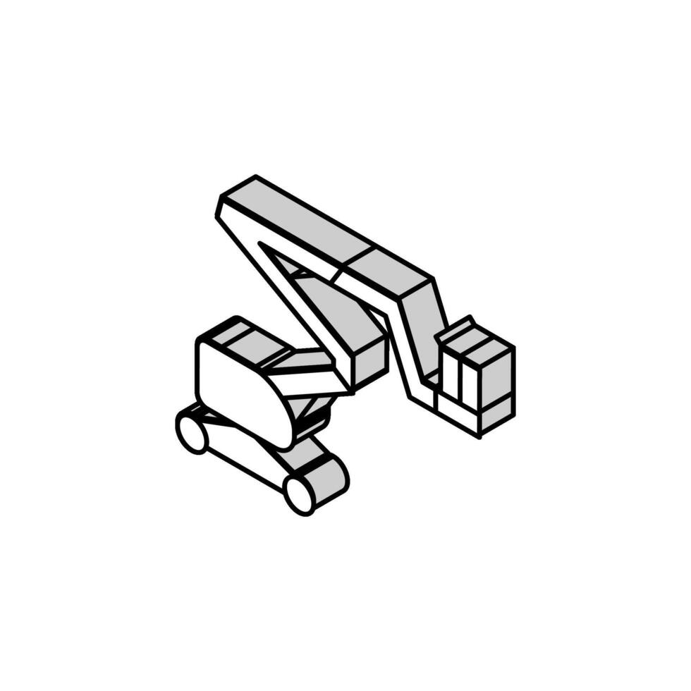 boom lift construction car vehicle isometric icon vector illustration