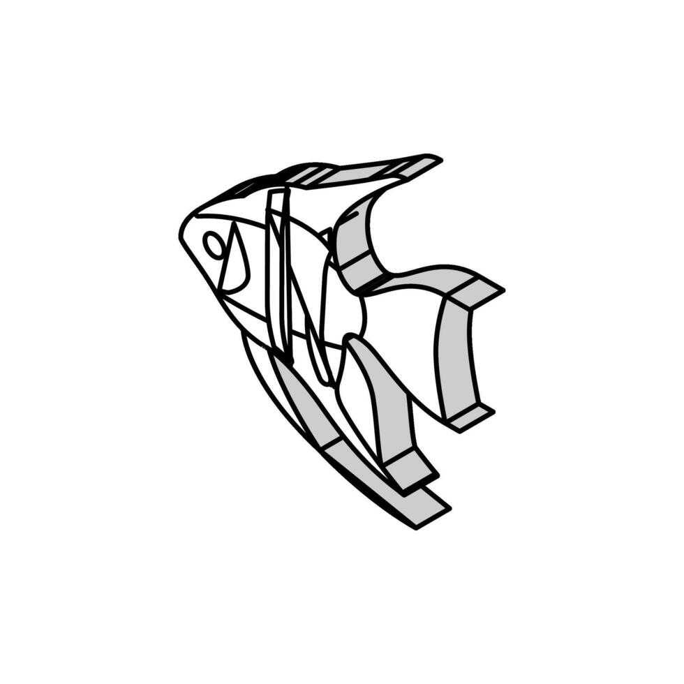 angelfish aquarium fish isometric icon vector illustration