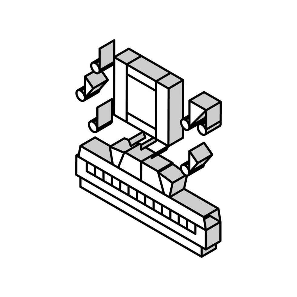 film composer video production isometric icon vector illustration
