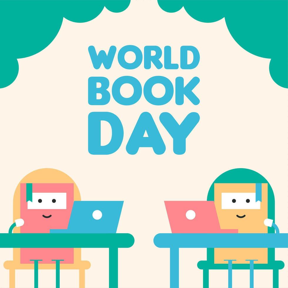 Happy World Book Day Illustration Background vector