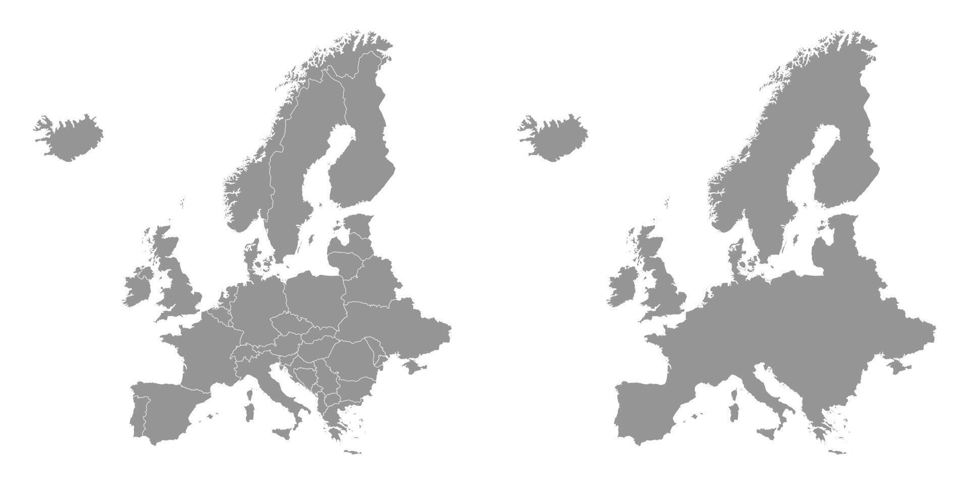 Gray Europe map. Vector illustration.