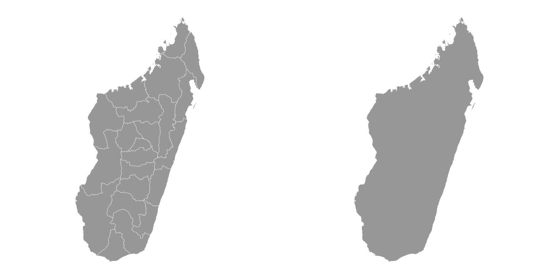 Madagascar map with administrative divisions. Vector illustration.