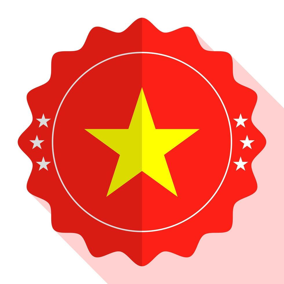 Vietnam quality emblem, label, sign, button. Vector illustration.