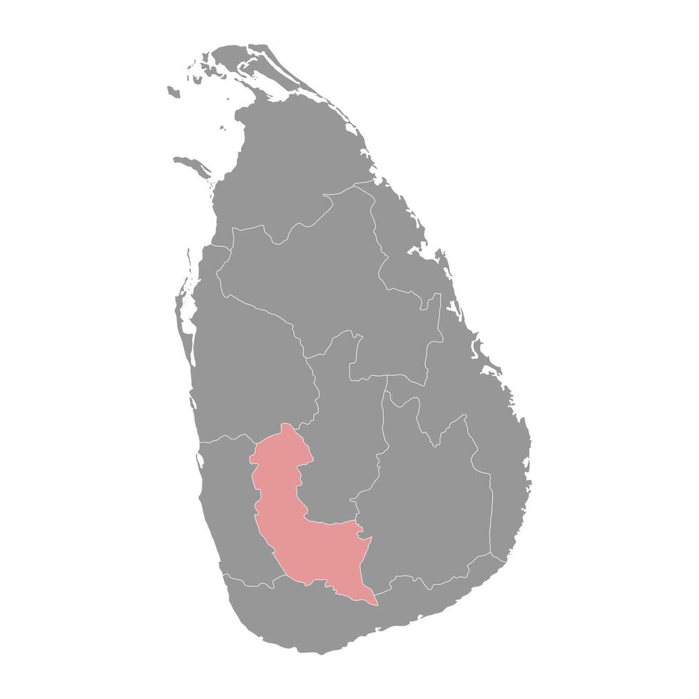 sabaragamuwa provincia mapa, administrativo división de sri lanka. vector ilustración.