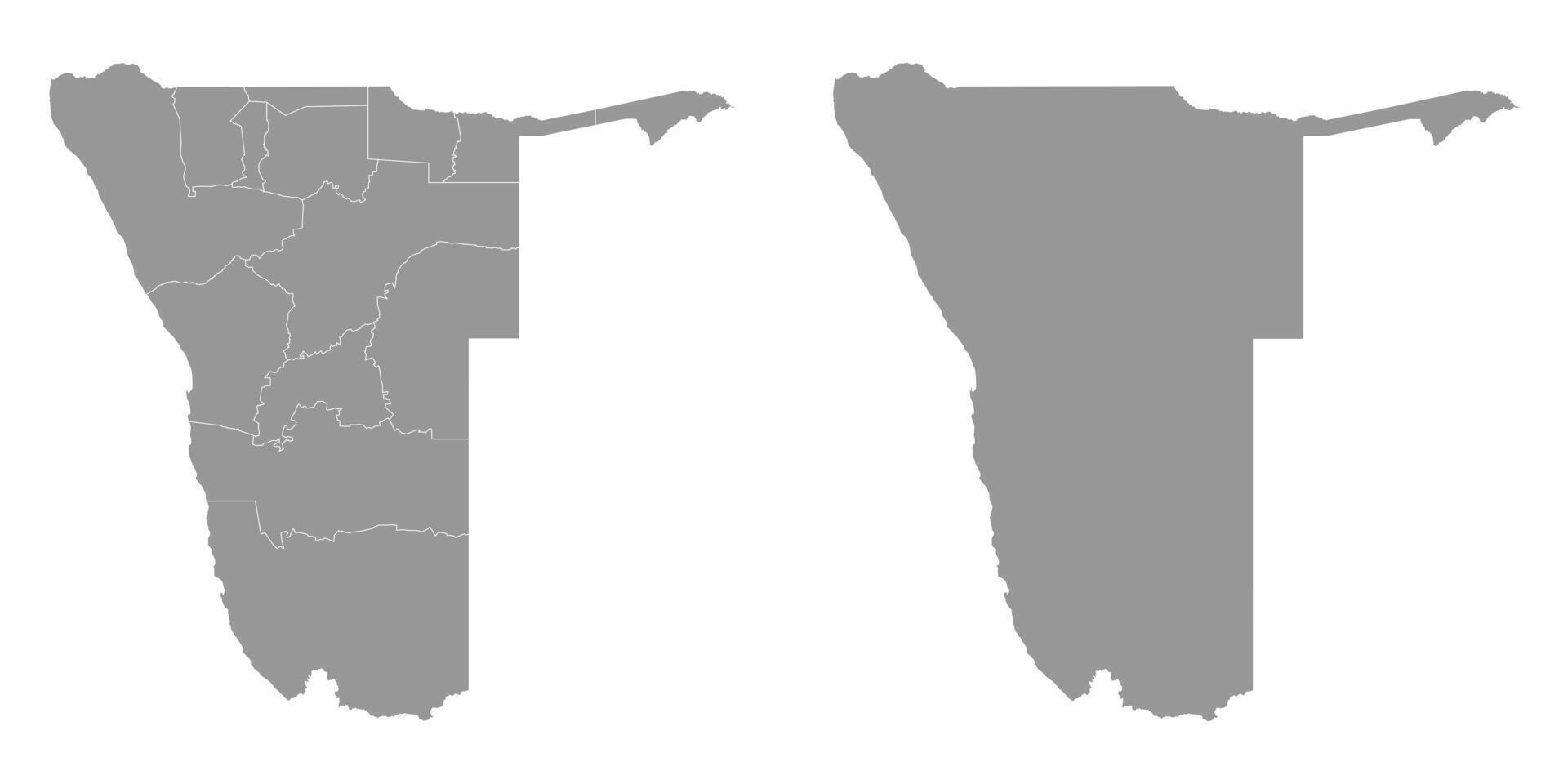 Namibia with administrative divisions. Vector illustration.
