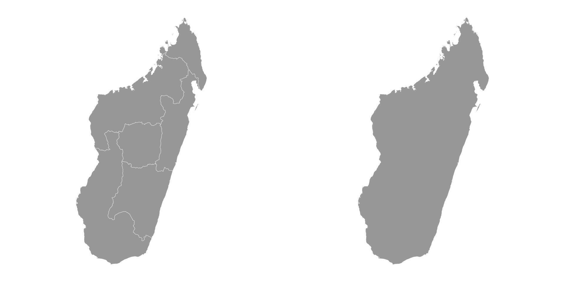 Madagascar mapa con provincias vector ilustración.