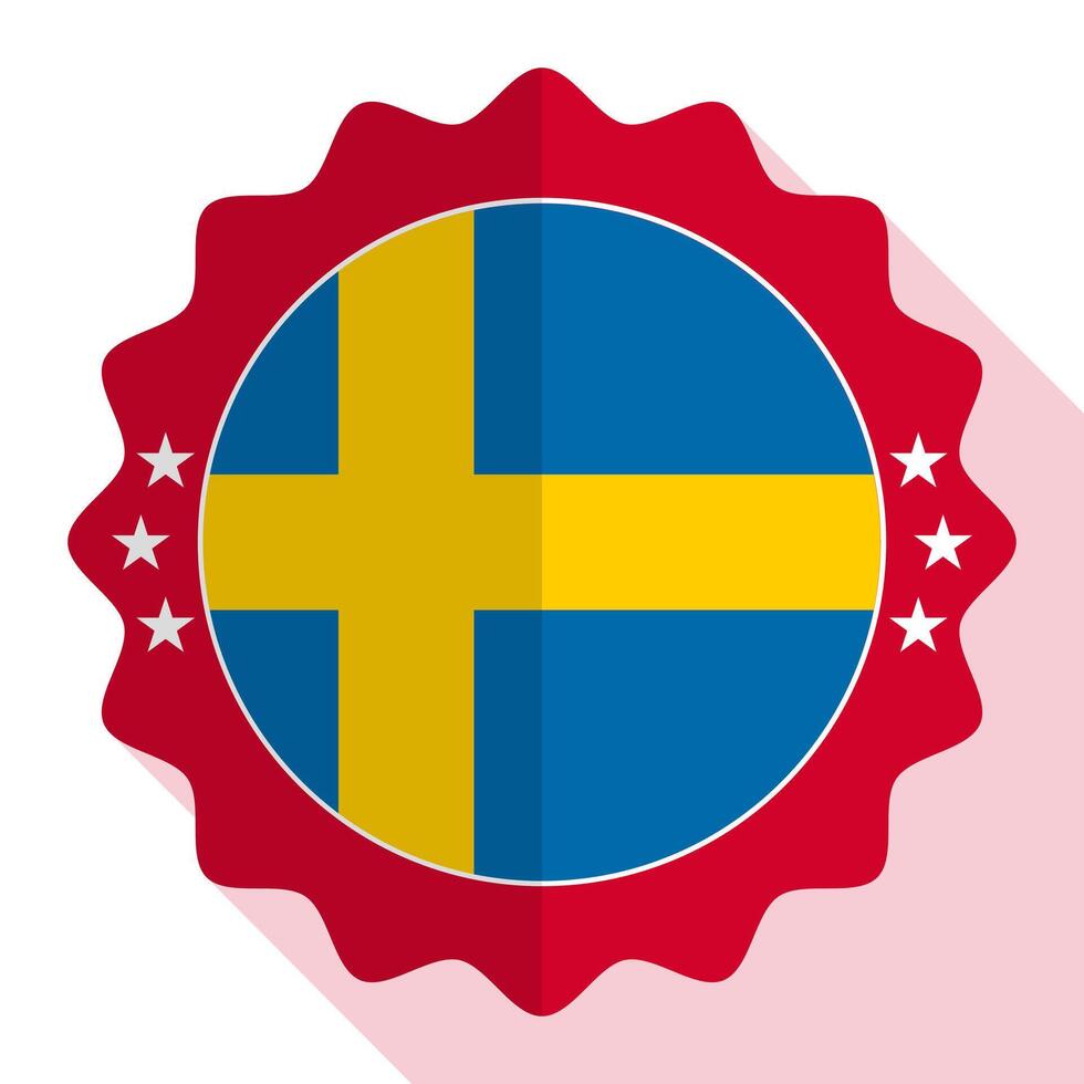 Sweden quality emblem, label, sign, button. Vector illustration.