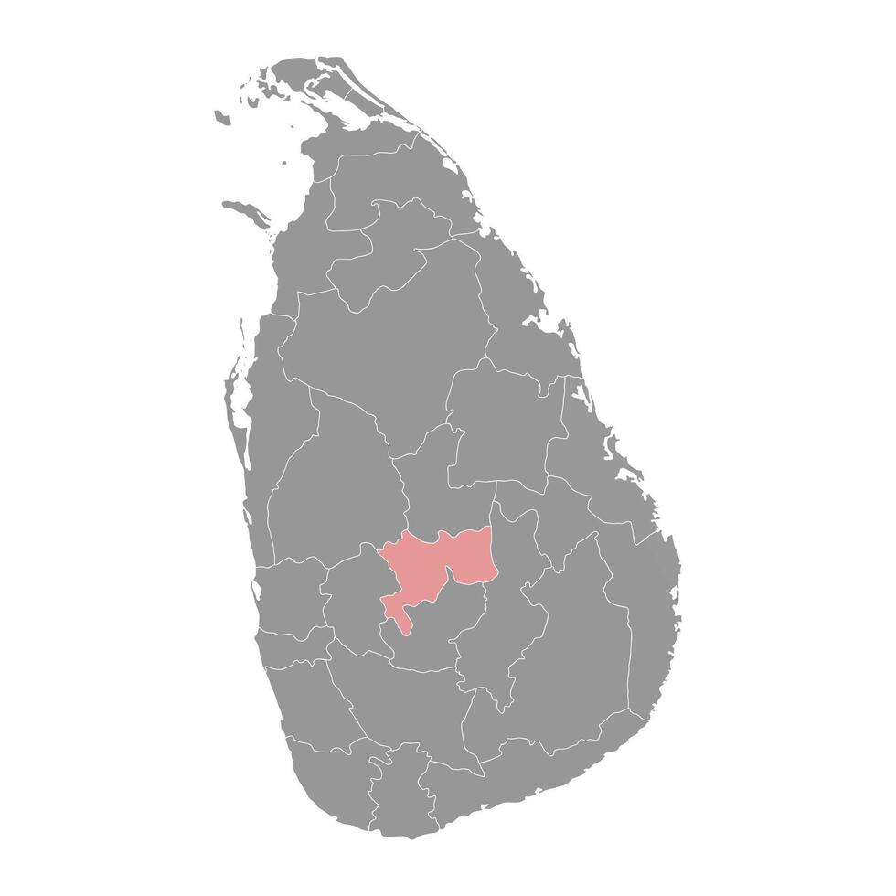 Kandy District map, administrative division of Sri Lanka. Vector illustration.