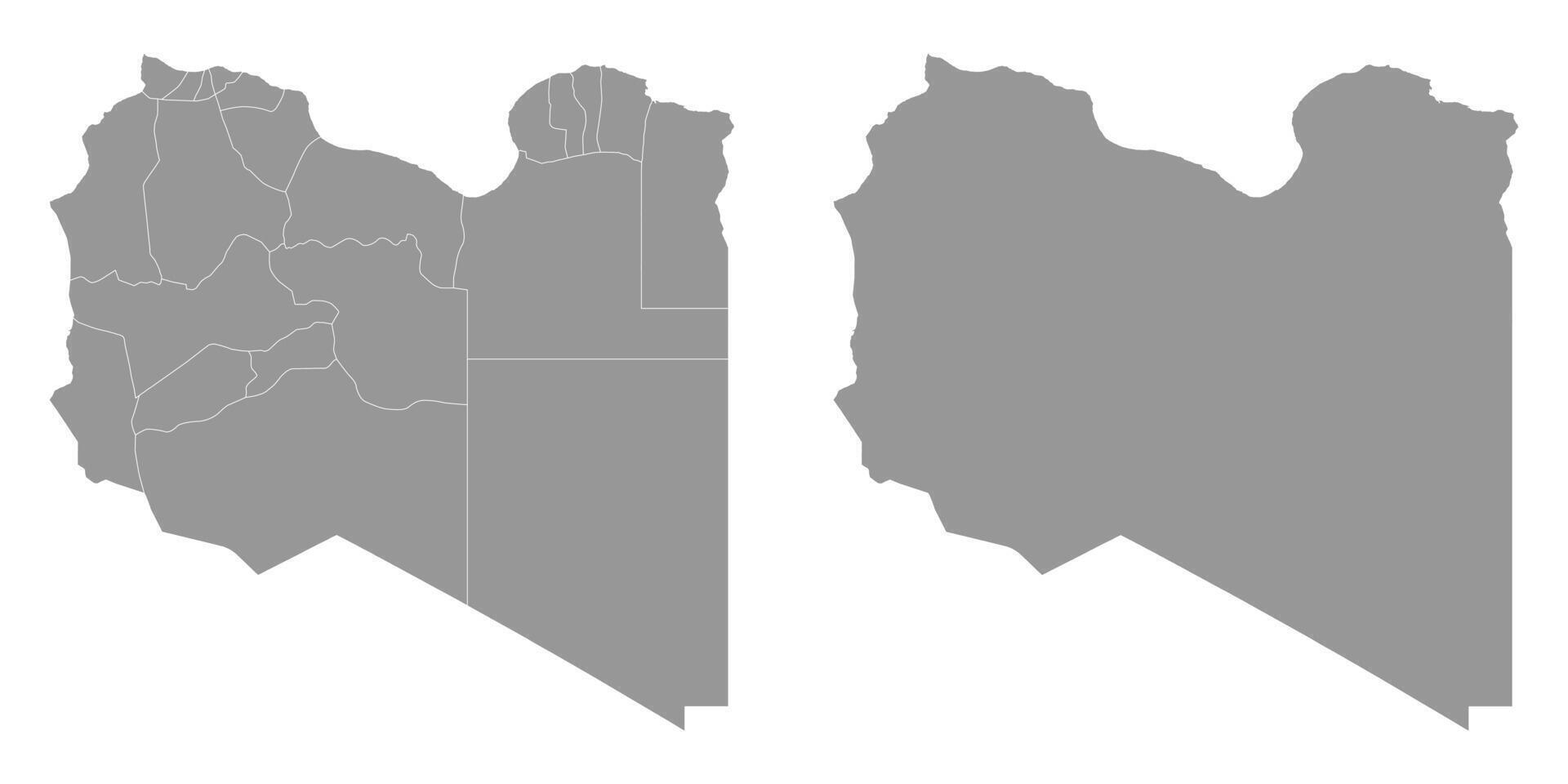 Libya map with administrative divisions. Vector illustration.