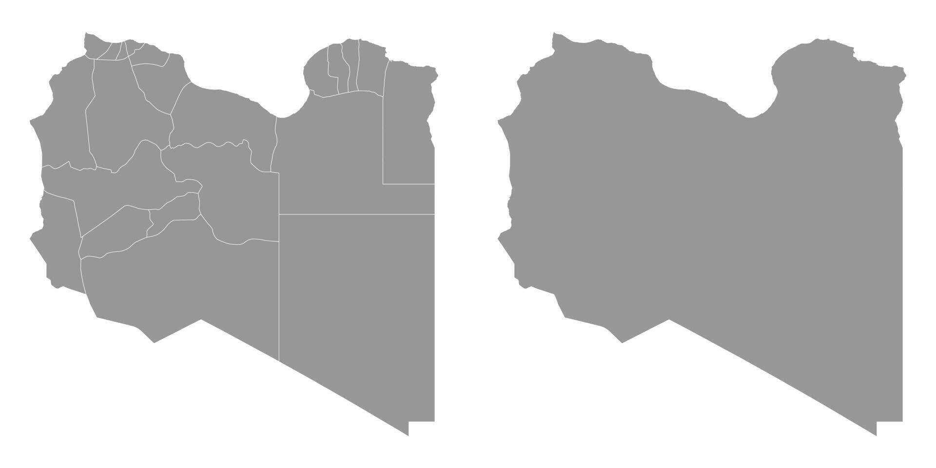 Libia mapa con administrativo divisiones vector ilustración.