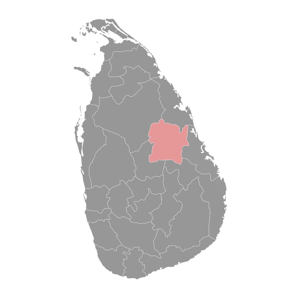 Polonnaruwa District map, administrative division of Sri Lanka. Vector illustration.