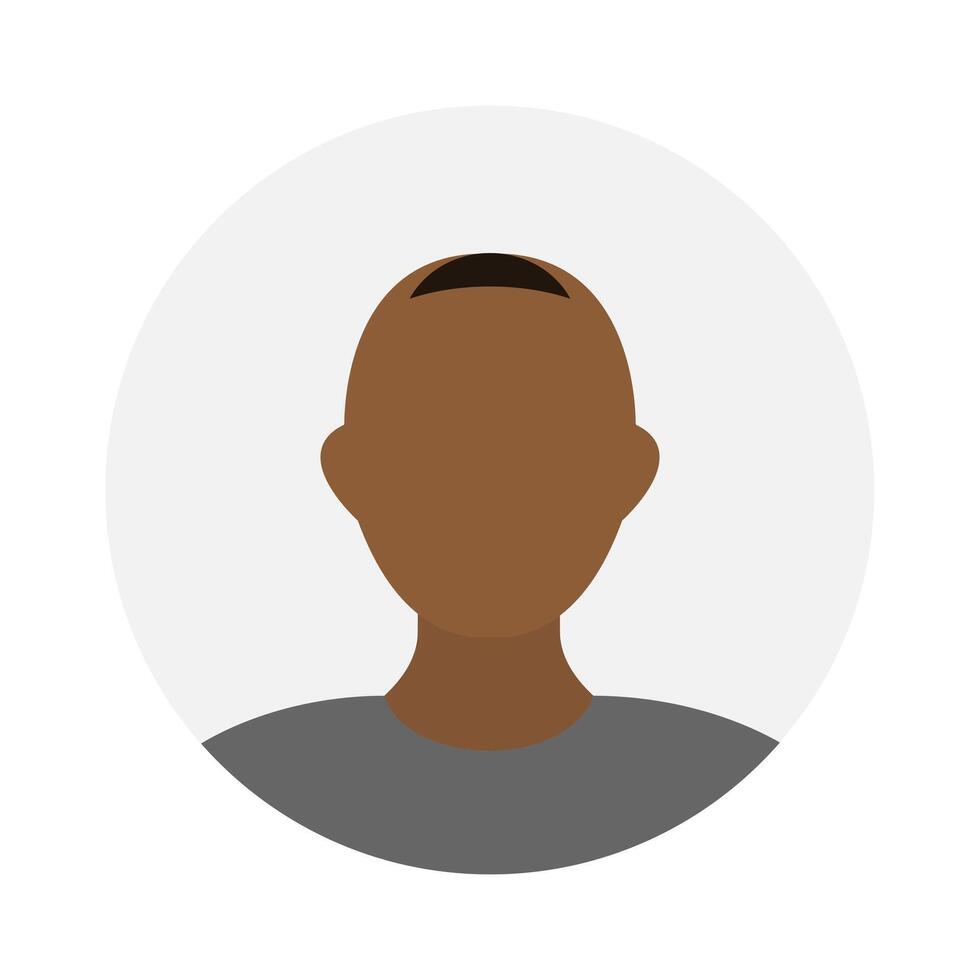 Empty face icon avatar with small bangs. Vector illustration.