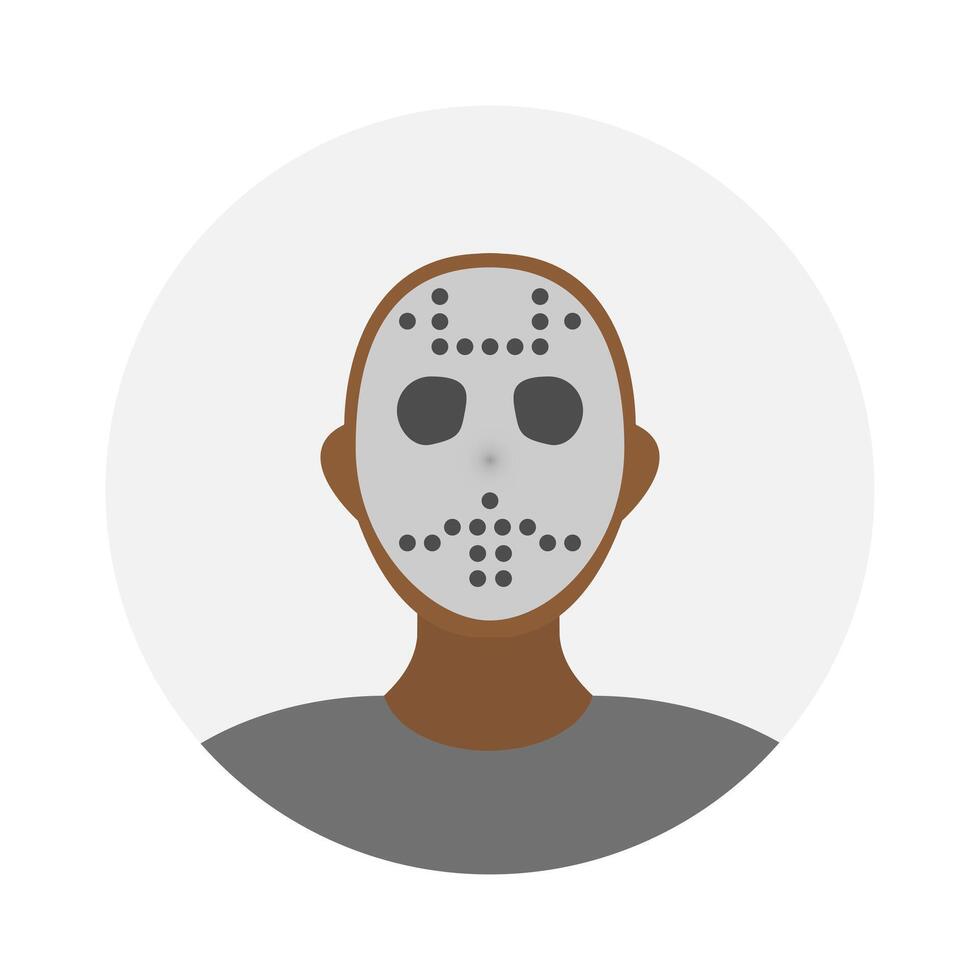 Empty face icon avatar with hockey mask. Vector illustration.
