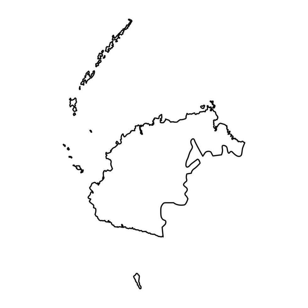 Western Division map, administrative division of Fiji. Vector illustration.