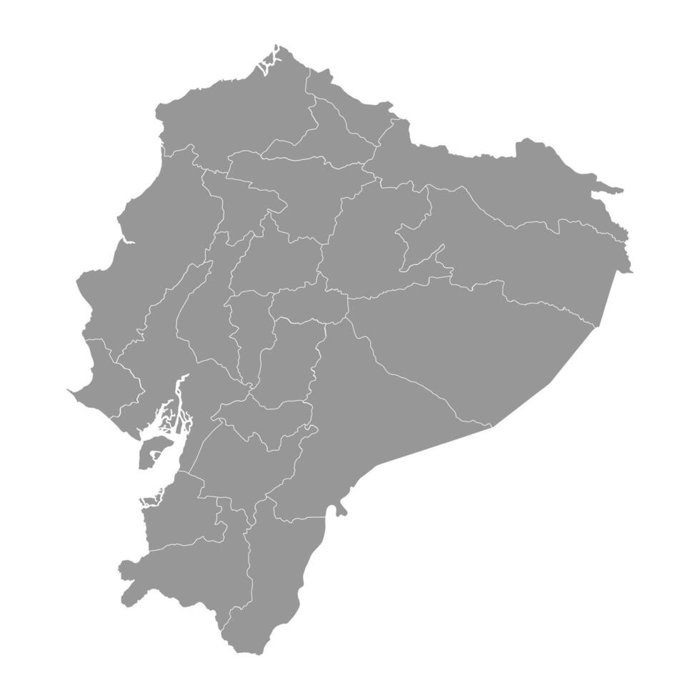 Ecuador map with administrative divisions. Vector illustration.