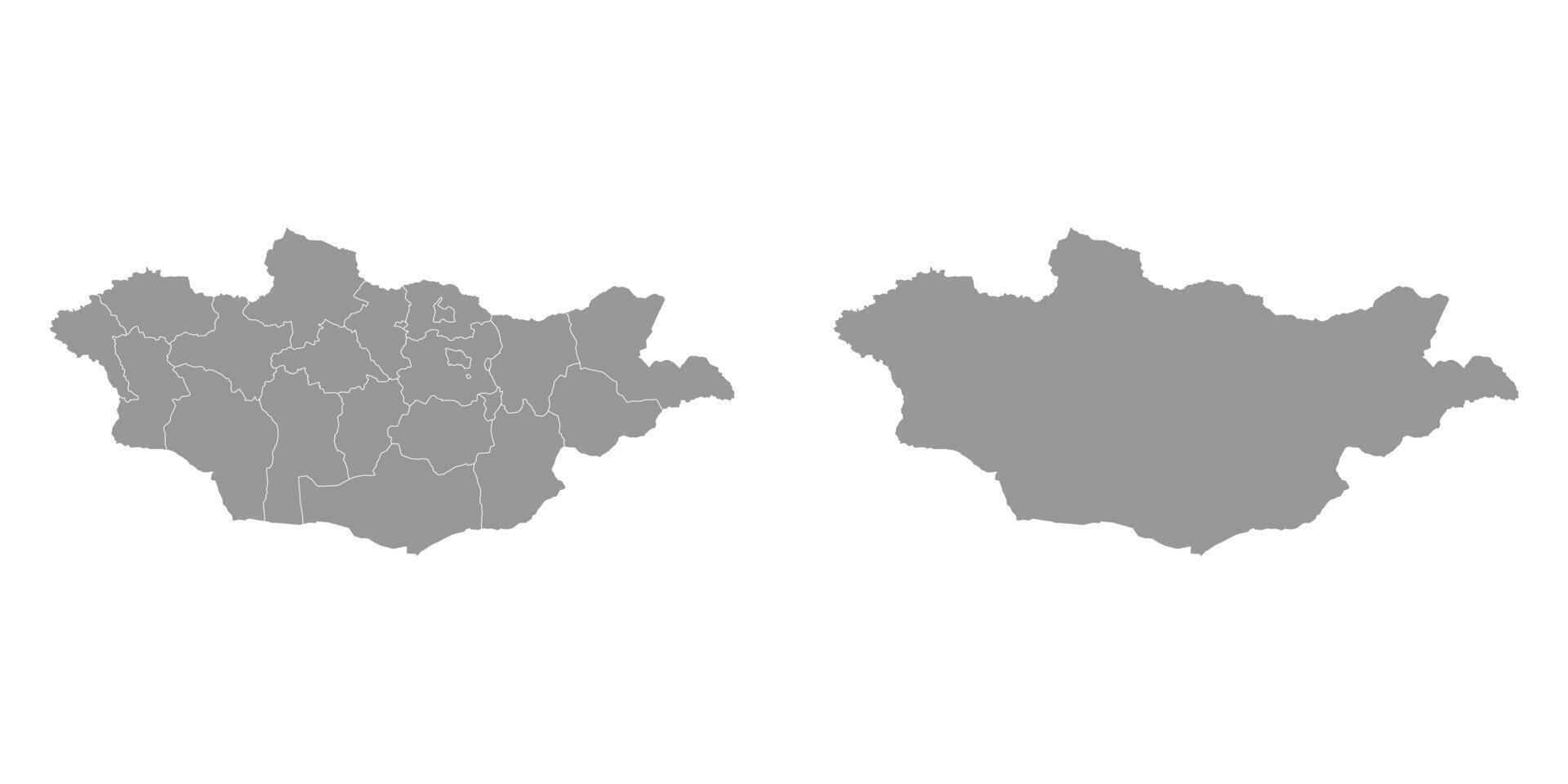 Mongolia map with administrative divisions. Vector illustration.
