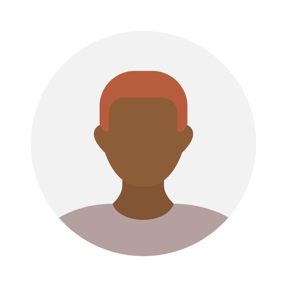 Empty face icon avatar with red hair. Vector illustration.