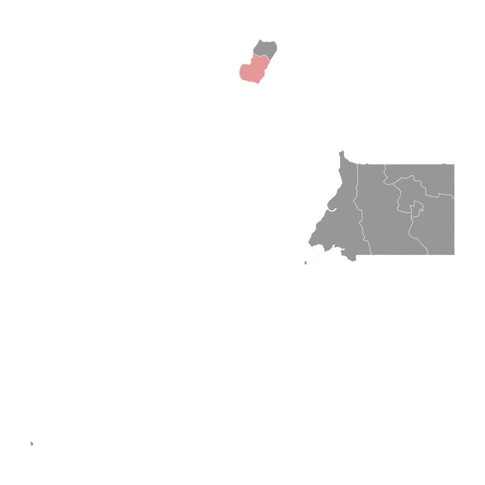 bioko sur provincia mapa, administrativo división de ecuatorial Guinea. vector ilustración.