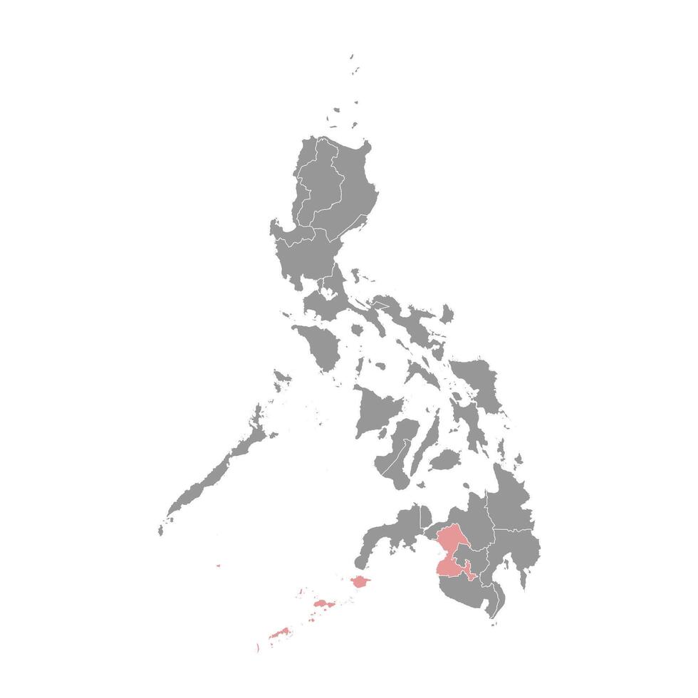 bangsamoro región mapa, administrativo división de filipinas vector ilustración.
