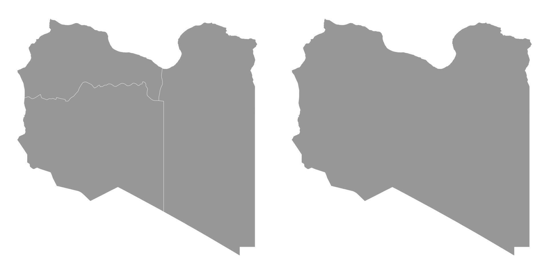 Libya map with Provinces. Vector illustration.
