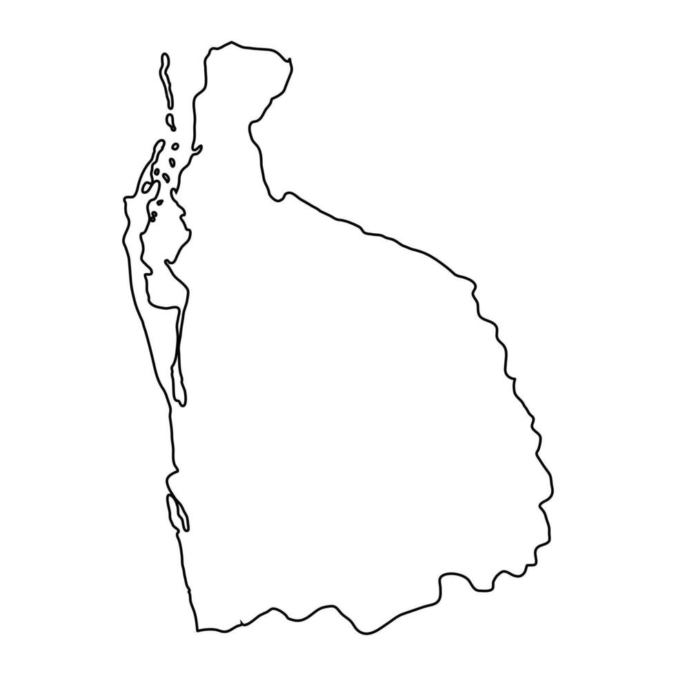 norte occidental provincia mapa, administrativo división de sri lanka. vector ilustración.