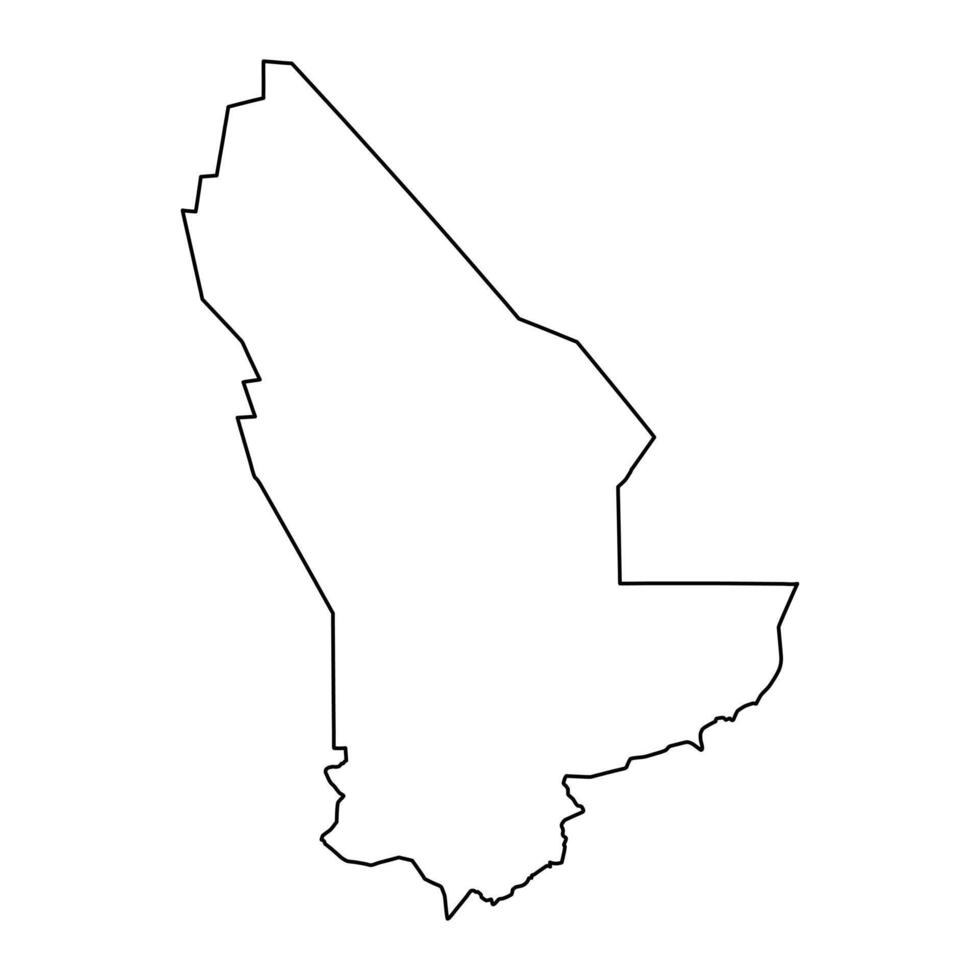 Mary Region map, administrative division of Turkmenistan. Vector illustration.