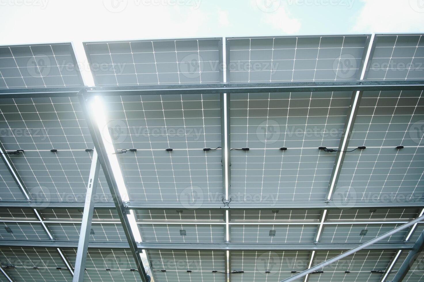 Solar panel, photovoltaic, alternative electricity source - selective focus, copy space photo