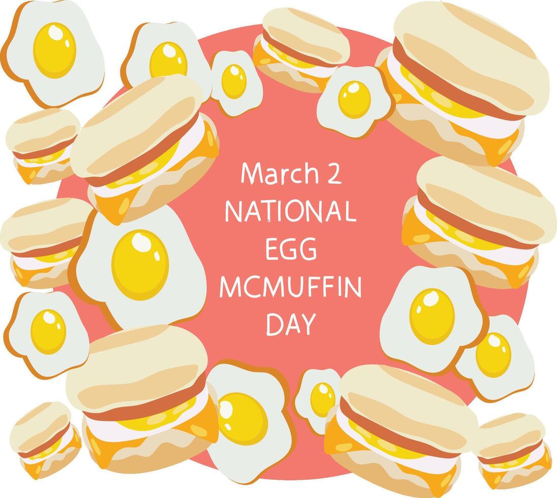 national egg muffin day Vector illustration.