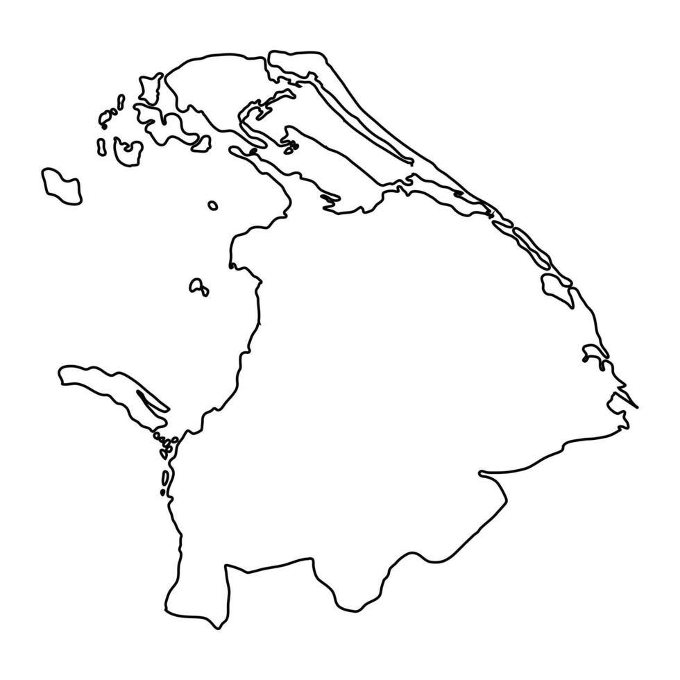 Northern Province map, administrative division of Sri Lanka. Vector illustration.
