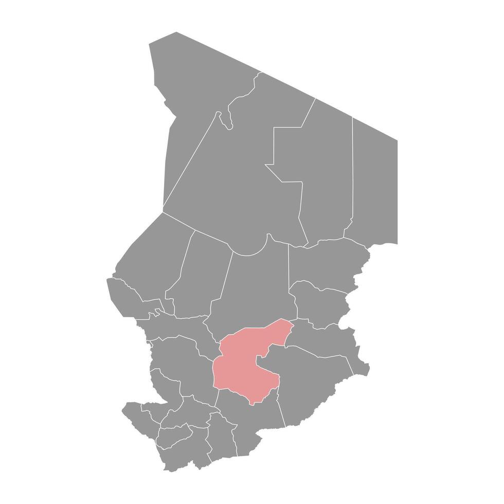 guera región mapa, administrativo división de Chad. vector ilustración.