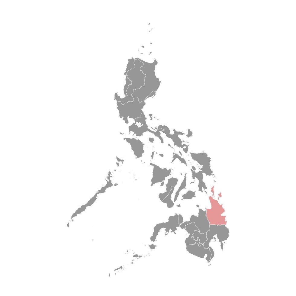 caraga región mapa, administrativo división de filipinas vector ilustración.