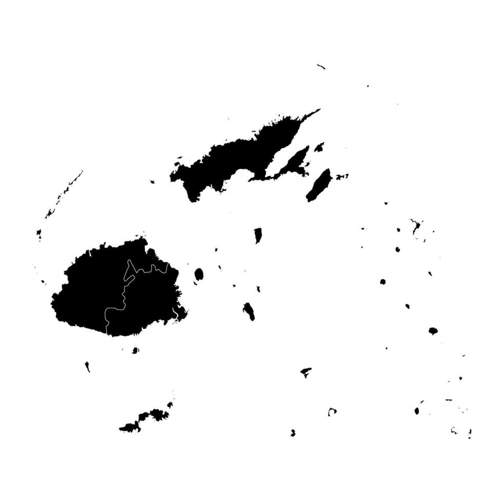 Fiji map with administrative divisions Vector illustration.