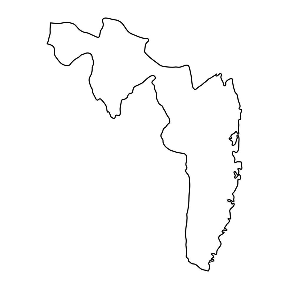 Ampara District map, administrative division of Sri Lanka. Vector illustration.