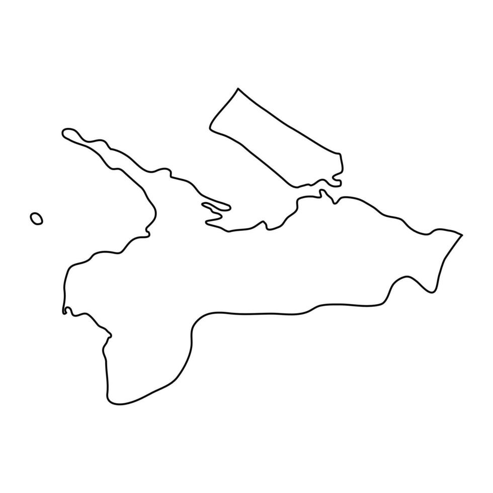 Kilinochchi District map, administrative division of Sri Lanka. Vector illustration.