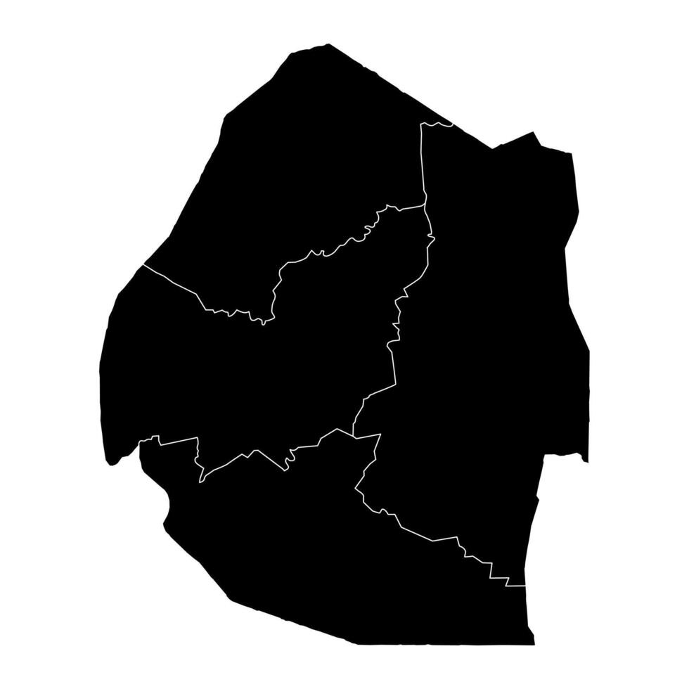 eswatini mapa con administrativo divisiones vector ilustración.