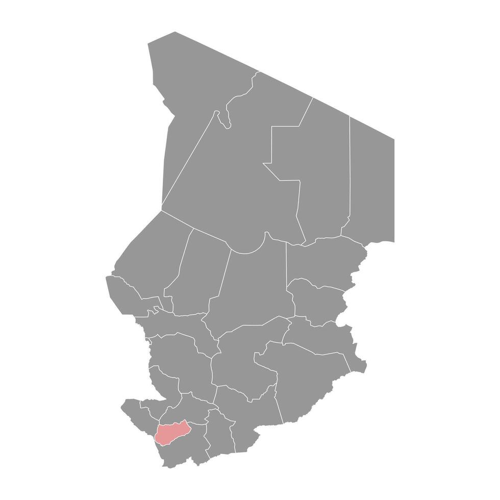 Logone Occidental Region map, administrative division of Chad. Vector illustration.