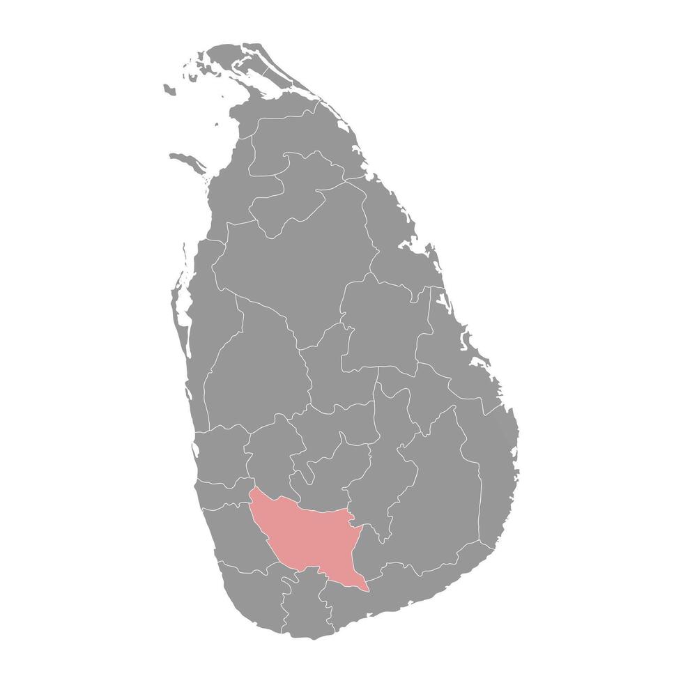 Ratnapura District map, administrative division of Sri Lanka. Vector illustration.
