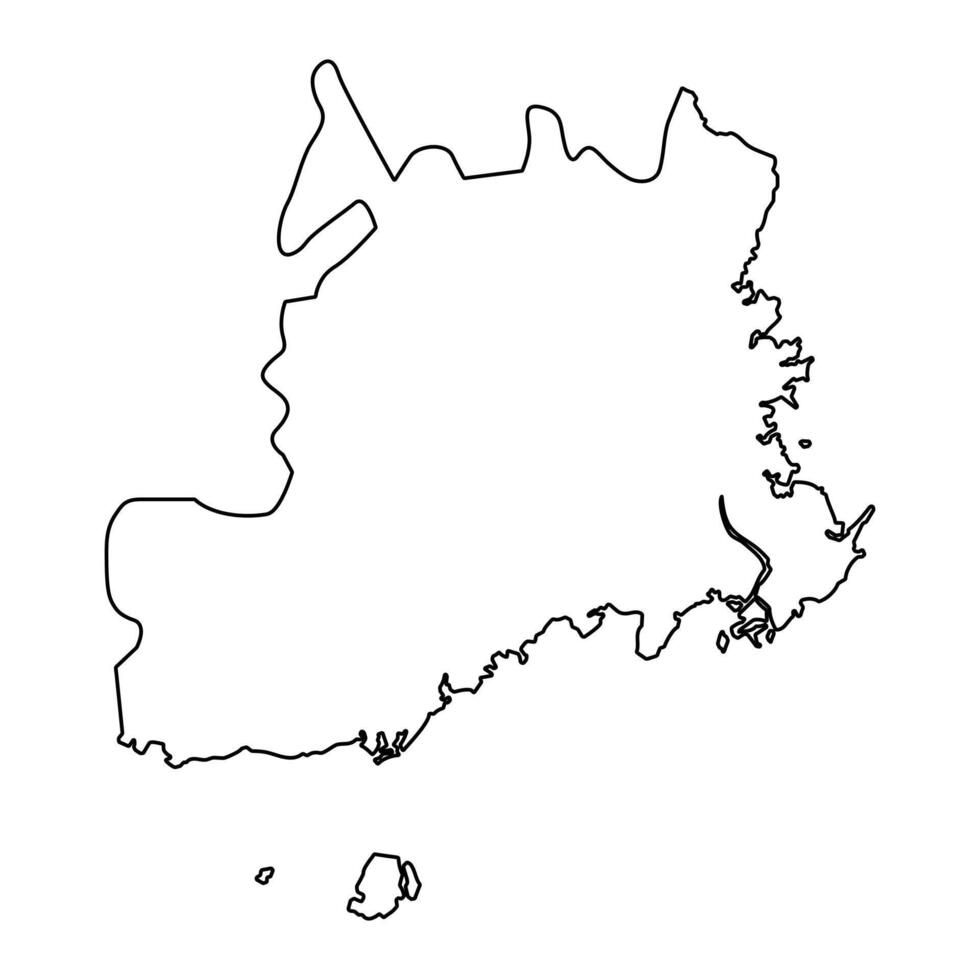 Central Division map, administrative division of Fiji. Vector illustration.