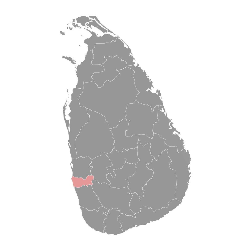 Colombo District map, administrative division of Sri Lanka. Vector illustration.